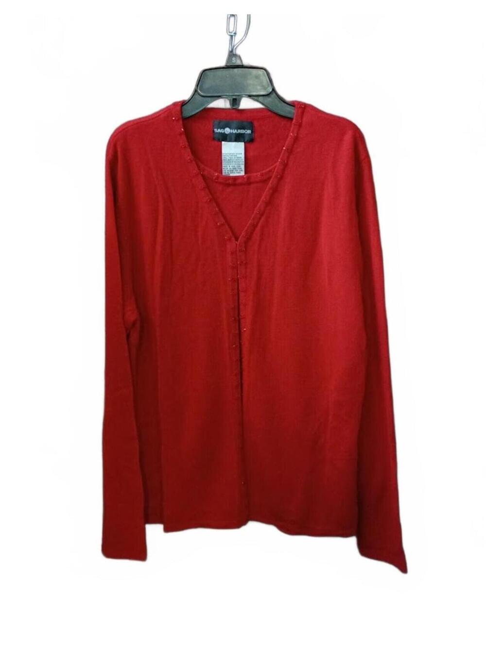 Sag Harbor Red Mock Twin Set Size M